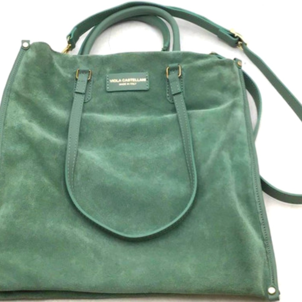 Viola Castellani Green Suede Shoulder Bag
